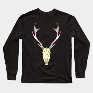 Demigirl Pride Deer Skull Long Sleeve T-Shirt